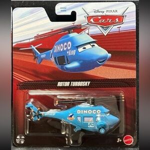 Disney Pixar Cars 2026 Rotor Turbosky Helicopter Dinoco King New Mint Cardboard